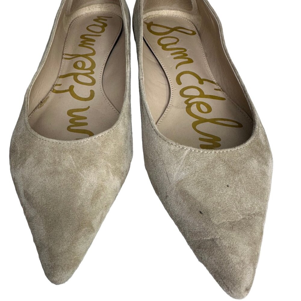 Sam Edelman Beige Suede Pointed Toe Flats
